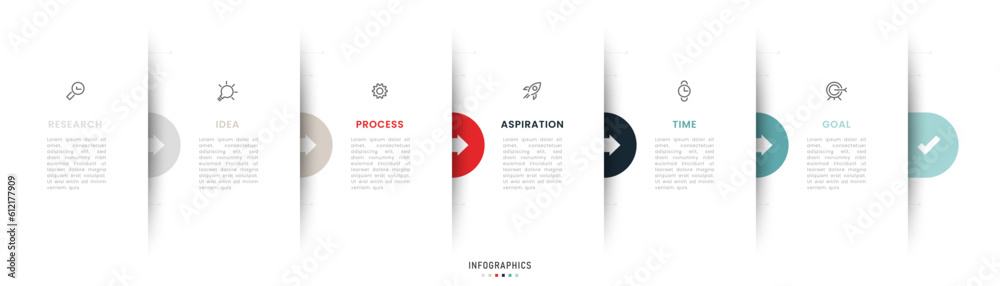Vetor de Vector Infographic label design template with icons and 6 ...