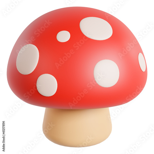 Red Mushroom icon 3d render