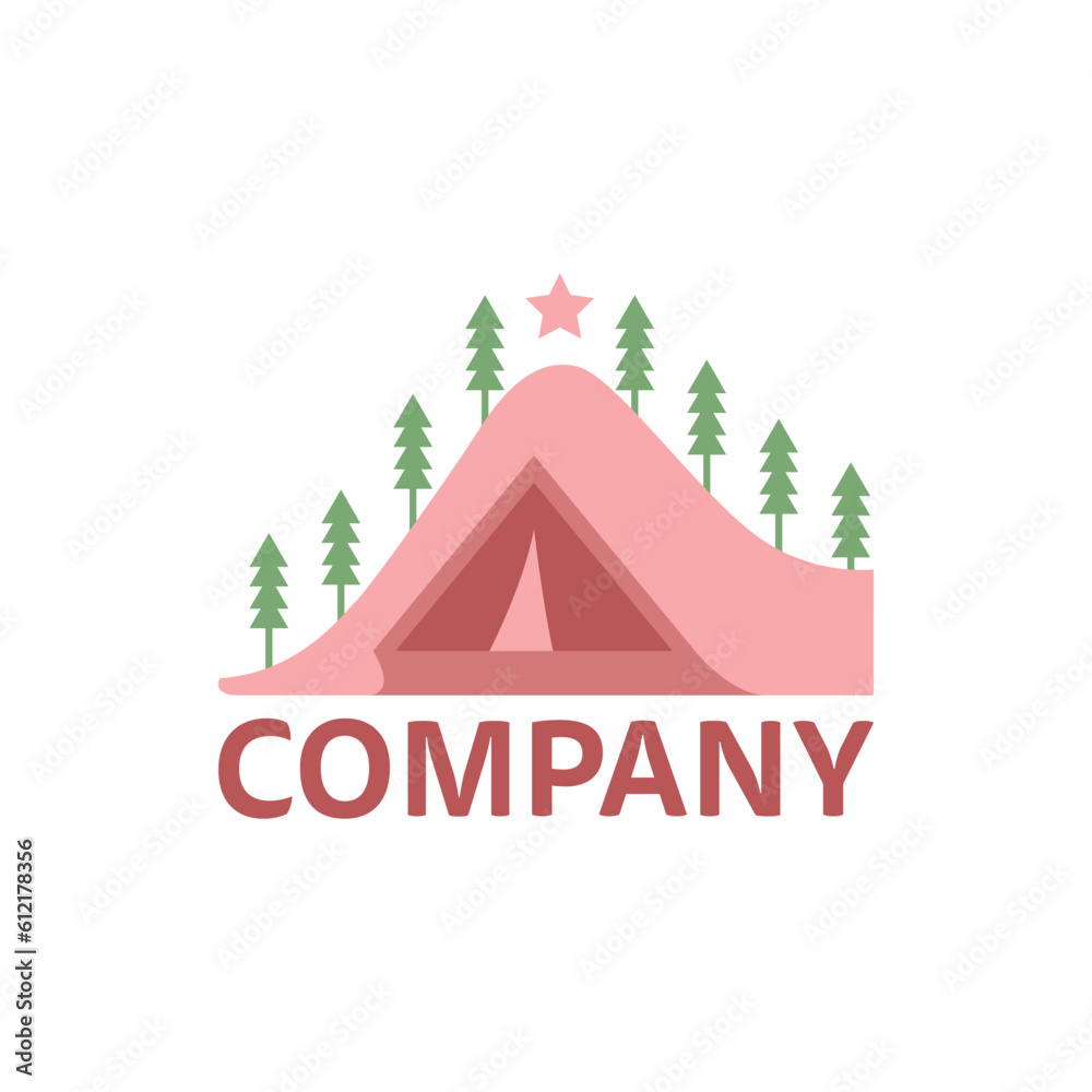 Hot camping logo. Simple, unique, modern.