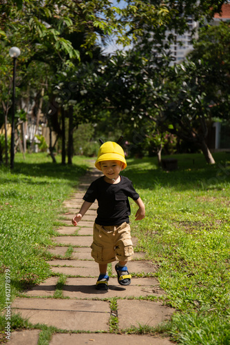 little child playing in the park