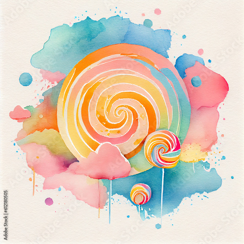 Candyland, pastel watercolor photo