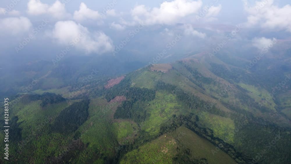 beautiful view of mountains clouds and ghat road areal drone shot daytime 4k 30p