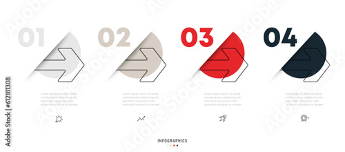 Vector Infographic label design template with icons and 4 options or steps. Can be used for process diagram, presentations, workflow layout, banner, flow chart, info graph.
