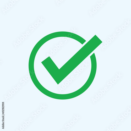 Check mark green line icons. Vector illustration. - Vector