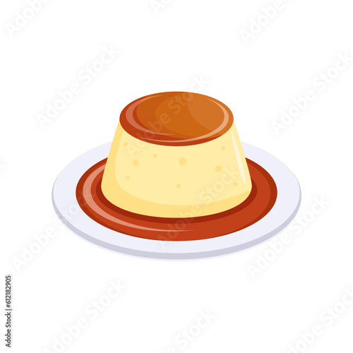 Vector illustration of Purin, Japanese Custard Pudding