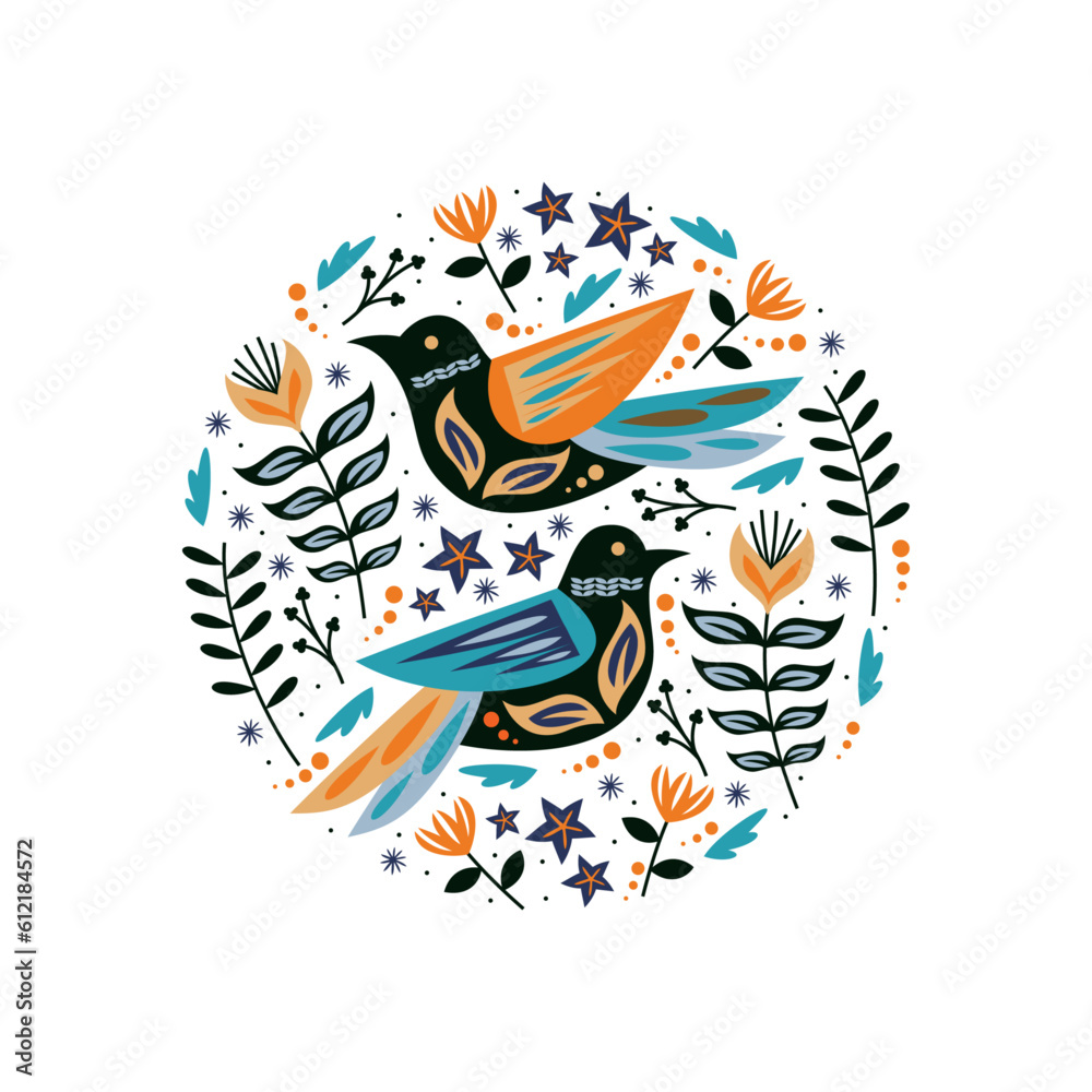 Twin Bird Illustration
