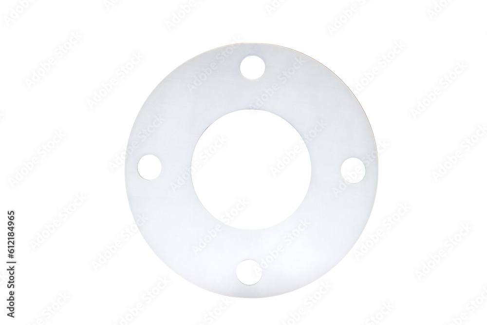 Black-White Rubber flange gasket on white background. Black-White Rubber flange gasket on white background.