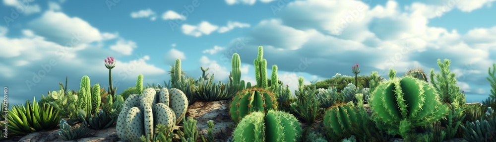 Desert Landscape with cactus background Desert Landscape with cactus background
