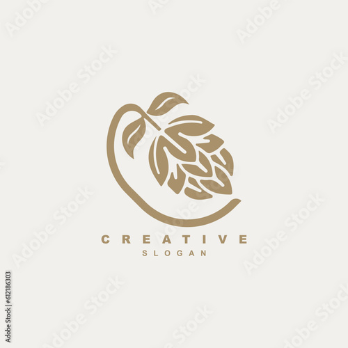 Organic hop brewery logo design for your brand or business