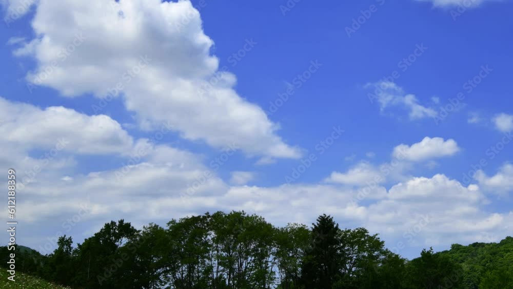 暑い夏の日の青空と雲の流れ 暑い夏の日の青空と雲の流れ