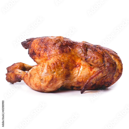 Grilled chicken on a white background