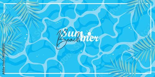 summer vector background with pool illustrations for banners, cards, flyers, social media wallpapers, etc.