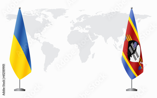 Ukraine and Kingdom of eSwatini - Swaziland flags for offi