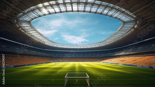 panoramic wide view of stadium football