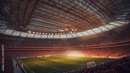 Aerial view of stadium football Generative AI