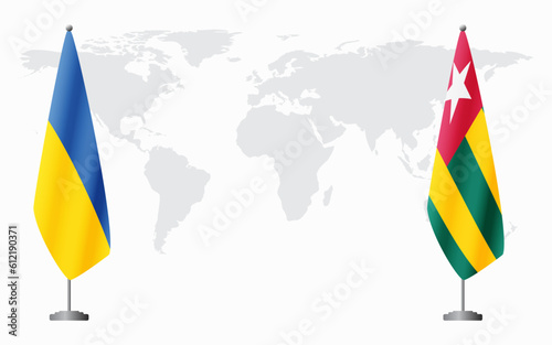 Ukraine and Togo flags for official meeting