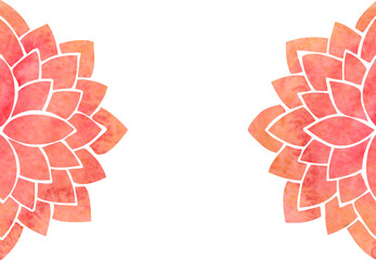 Foto auf Leinwand Mandala Template with symmetrically arranged decorative elements - silhouettes of red stylized lotus  flowers, oriental floral mandala for background decoration and design of cards  © Marina Demidova