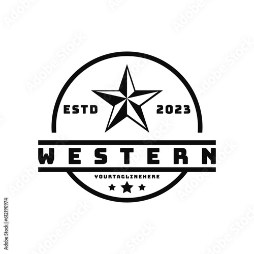 Vintage Retro Western Country Emblem Texas Logo Design