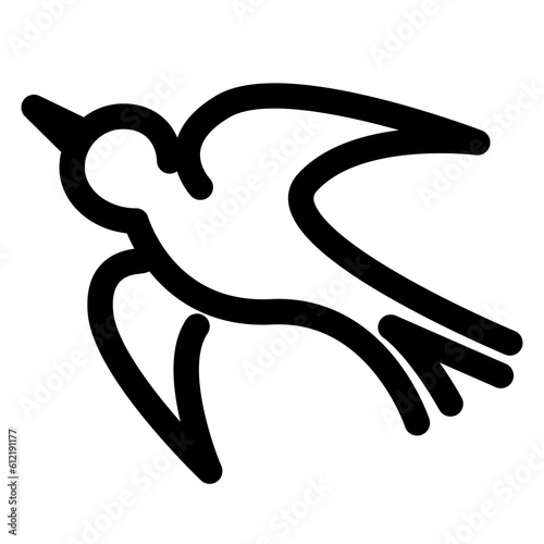 春、鳥、小鳥、つばめを表すラインスタイルのアイコン
