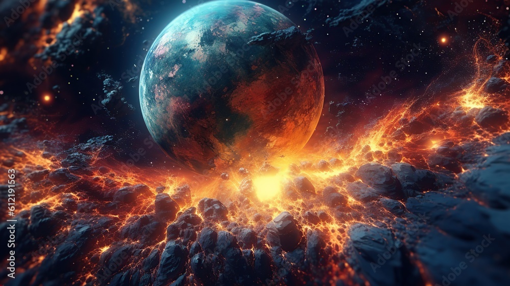 awesome fantasy galaxy planet atmosphere background Generative AI awesome fantasy galaxy planet atmosphere background Generative AI