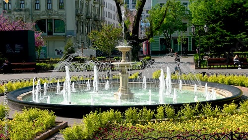 City Garden in the historical center of Odessa, Ukraine 4K photo