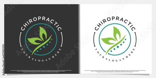 Vector chiropractic logo design for massage teraphy with creative concept
