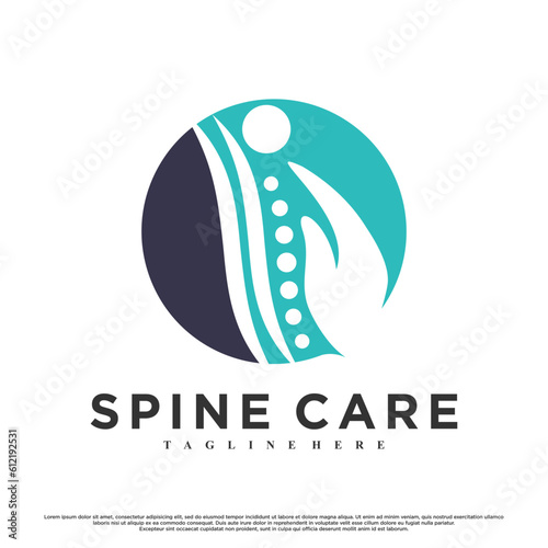 Physiotherapy logo design for spine care Premium Vector