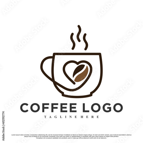 Vector coffee logo design for cafe or restaurant Premium Vector