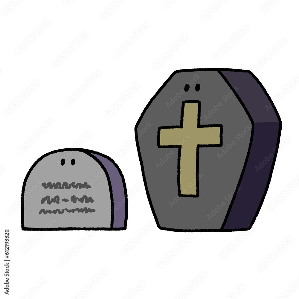 Obraz premium お墓と棺