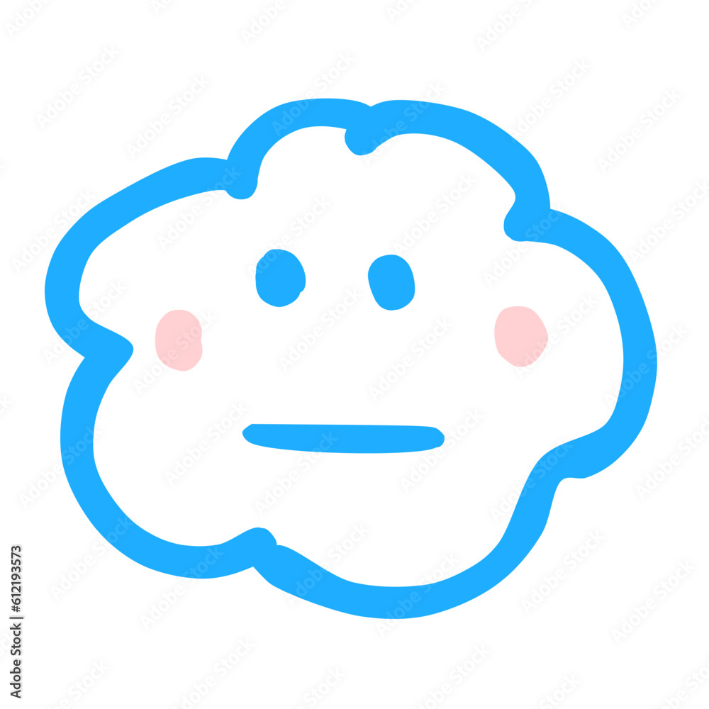 Cute Doodle Cloud with Face Expression Cute Doodle Cloud with Face Expression