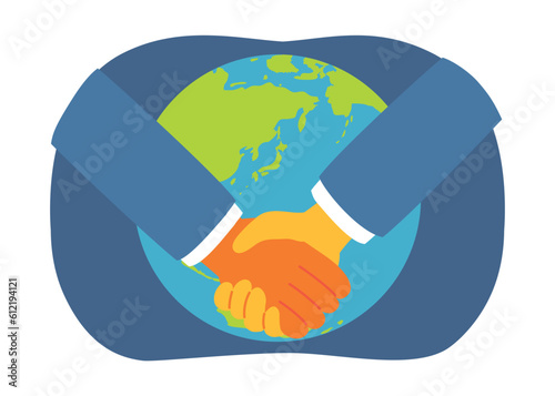 握手をするビジネスマン SDGs17 パートナーシップで目標を達成しよう