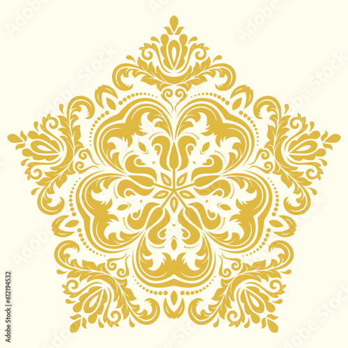 Elegant vintage vector golden ornament in classic style. Abstract traditional ornament with oriental elements. Classic vintage pattern