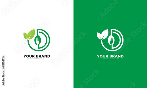 Natural food logo, vector graphic