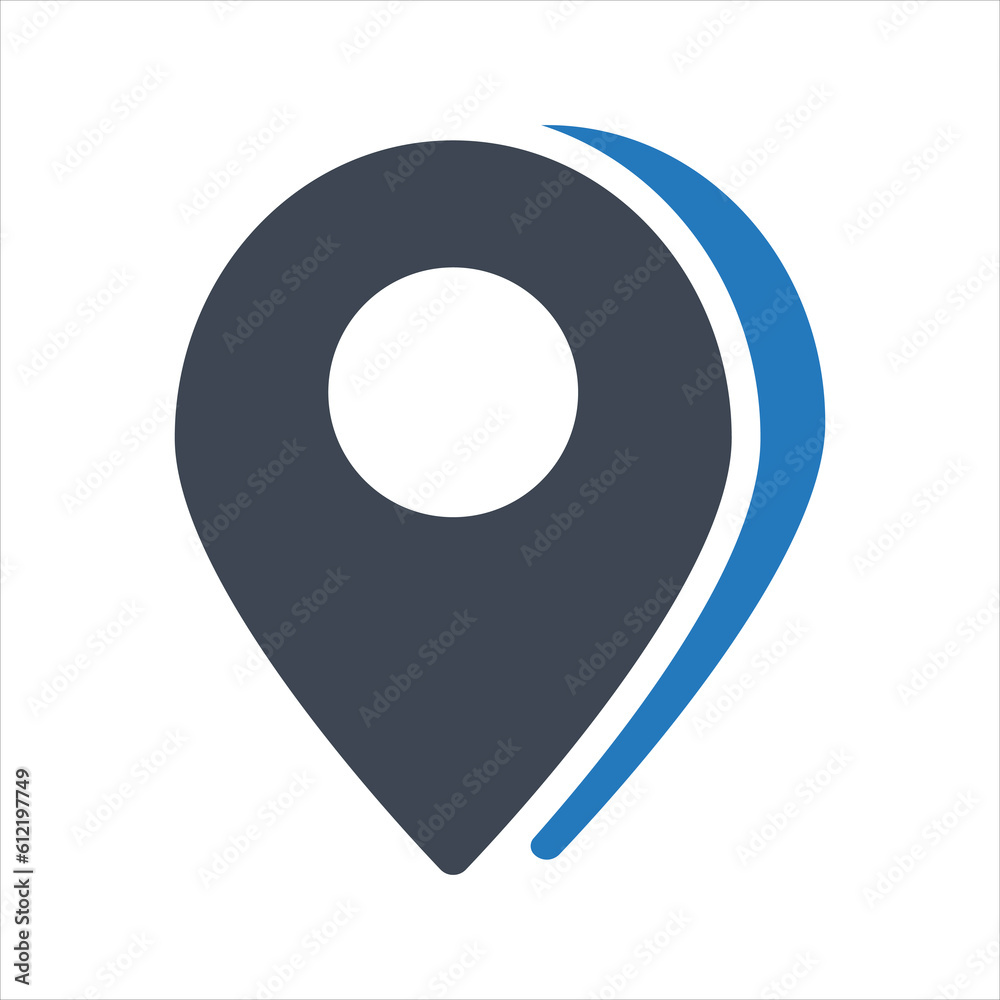 Point of location icon. Location pin icon. Vector and glyph Point of location icon. Location pin icon. Vector and glyph