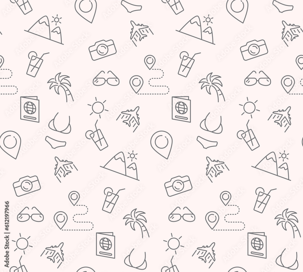 travel ,vacation, summer seamless pattern, can be use for wallpaper, backdrop. vector.illustration travel ,vacation, summer seamless pattern, can be use for wallpaper, backdrop. vector.illustration