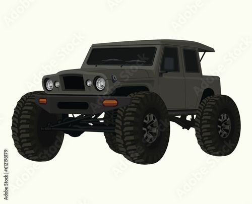 Offroad Car 4x4 Automotive Vehicle Vector Illustration
