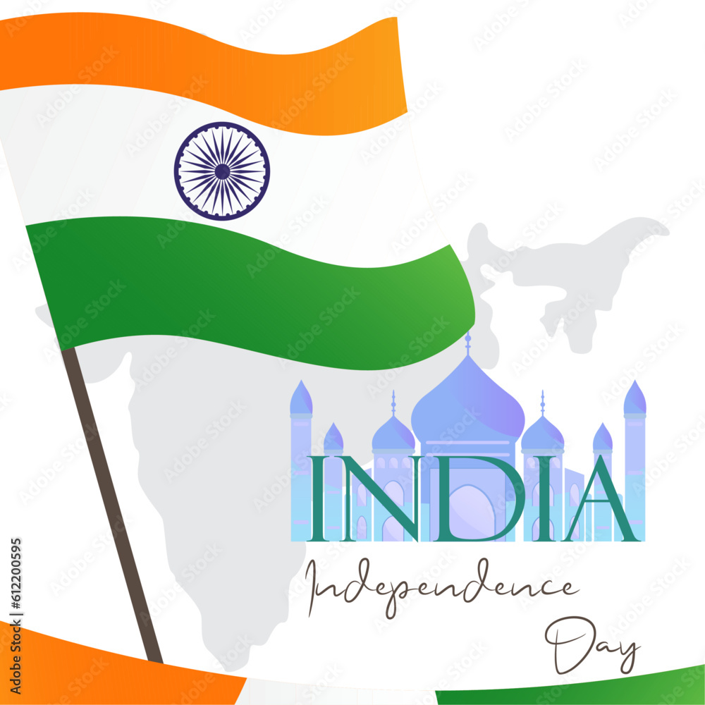 Indian independence day 2023 celebration illustration Stock Vector