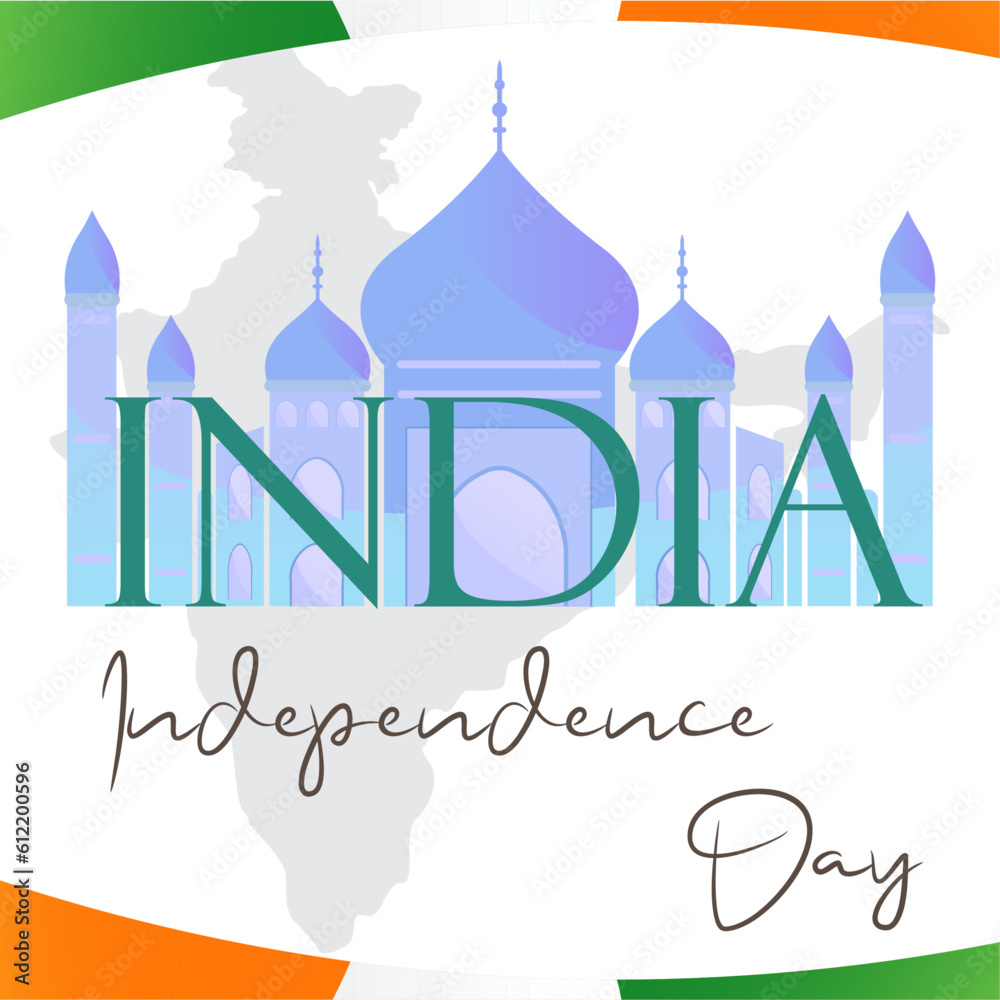 Indian independence day 2023 celebration illustration Stock Vector