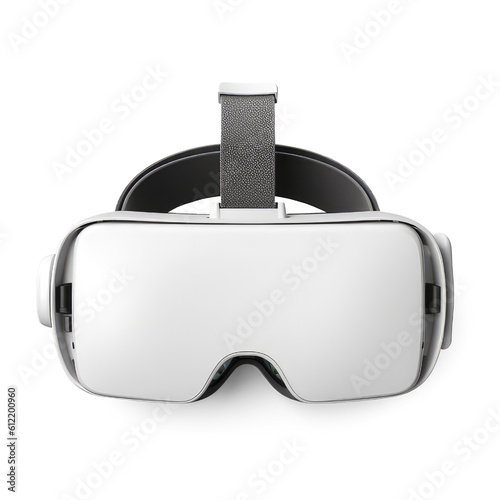 Virtual Reality or VR headset isolated on transparent background PNG. VR Glasses for 360 environment games or simulation training generative ai 