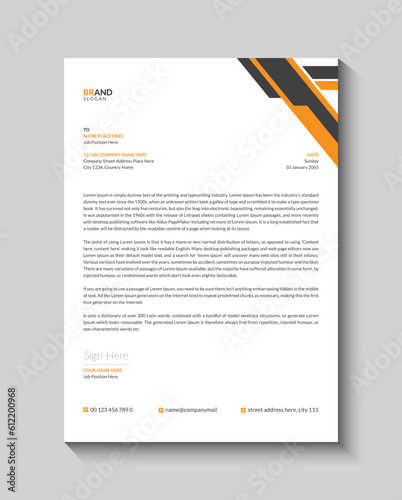 Modern business letterhead design template