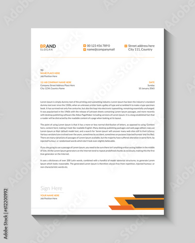 Modern business letterhead design template