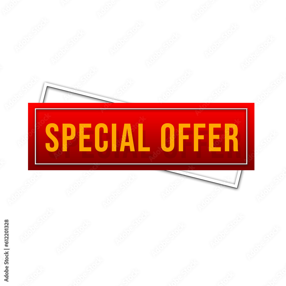 Special Offer ribbon banner icon isolated on Transparent background.