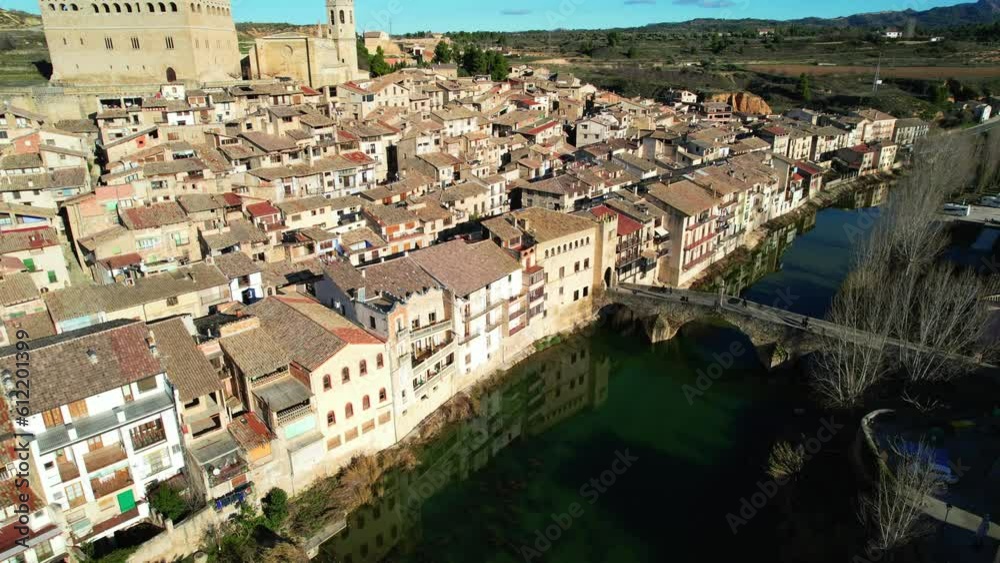 Aerial view of the beautiful village of Valderrobres in northern Spain