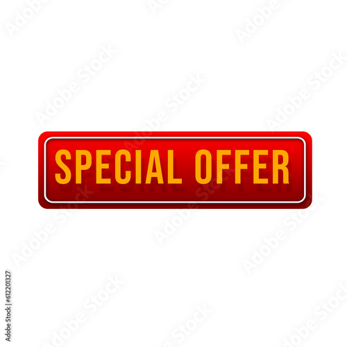 Special Offer ribbon banner icon isolated on Transparent background.