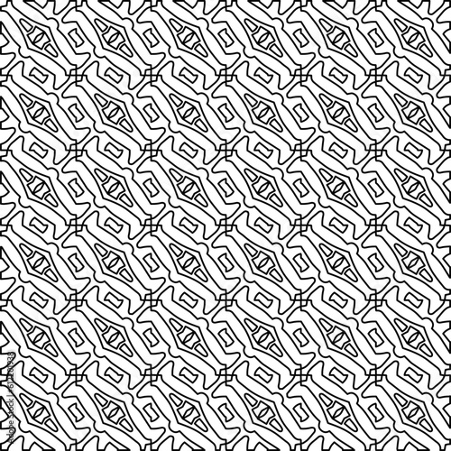 Stylish texture with figures from lines. Line art. Black and white pattern. Abstract background for web page  textures  card  poster  fabric  textile.