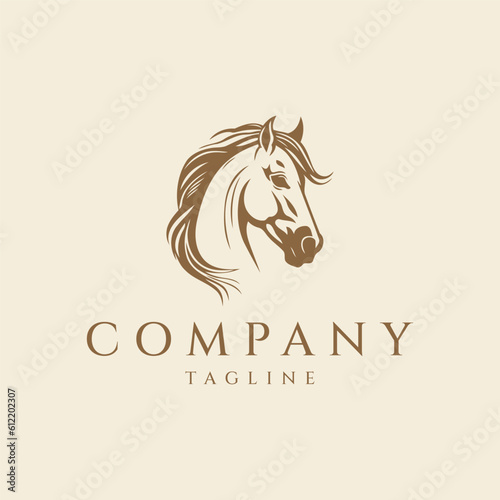 Horse head logo design vector illustration