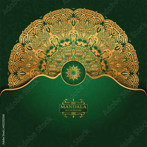Vector golden color mandala art