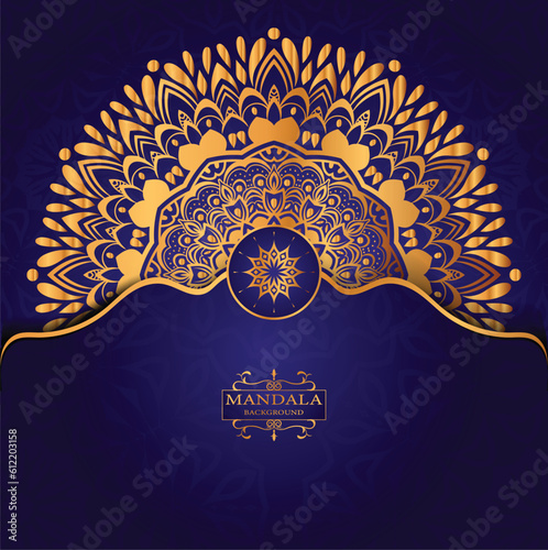 Vector golden color mandala art