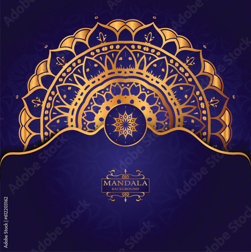 Vector golden color mandala art