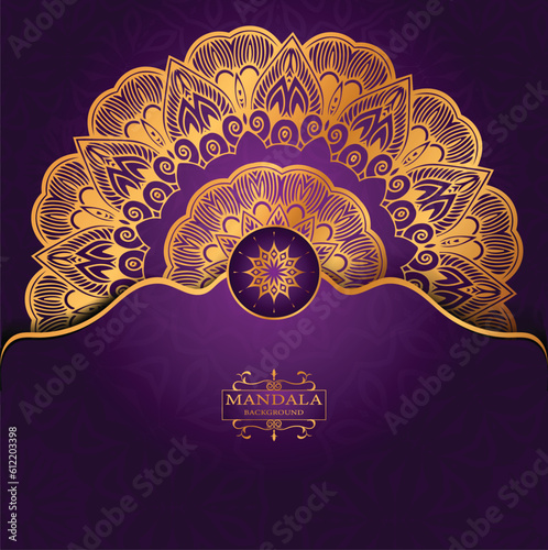 Vector golden color mandala art